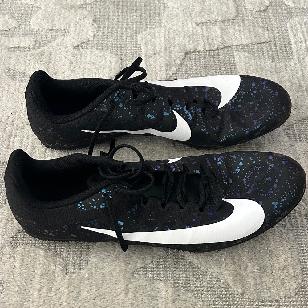 Nike Black and White Speckled Track Spikes
